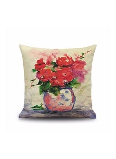 Buy Decorative Cushion Cover Pink/Blue/Red 45x45cm in UAE