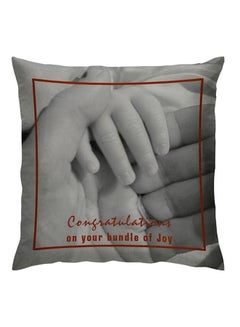 اشتري Congratulation Printed Cushion بوليستر رمادي/أحمر 40x40 سنتيمتر في الامارات