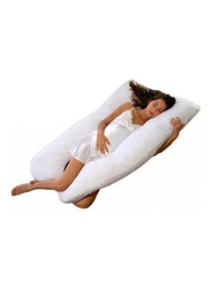 Buy U Shape Full Body Pillow Cotton White 120x80centimeter in UAE