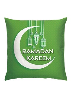 Buy Polyester Printed Cushion polyester Green/White 40x40cm in UAE