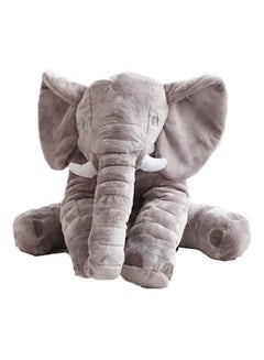 Buy Plush Elephant Designed Stuffed Pillow Cotton Grey in UAE