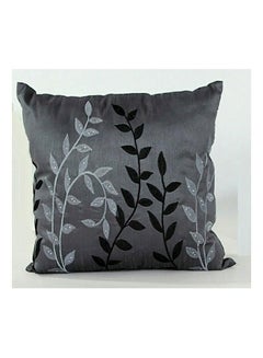 Buy Embroidered Decorative Cushion Cover Black 45x45cm in UAE