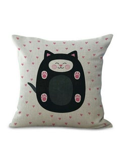 اشتري Cute Cat Designed Decorative Cushion Cover أسود / بيج / وردي 45x45 سنتيمتر في الامارات