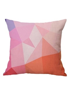 اشتري Geometric Printed Cushion كتان Pink/Orange/Purple في الامارات