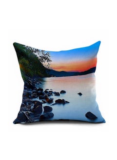 Buy Lake Printed Cushion Cover polyester Multicolour 45x45cm in UAE
