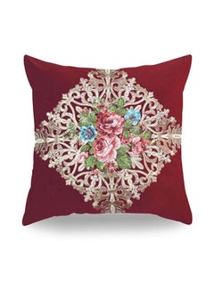 Buy Embroidery Decorative Cushion Red/Green/Pink 50x50cm in UAE