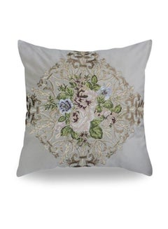 اشتري Embroidery Decorative Cushion رمادي/بني/ أخضر 50x50 سنتيمتر في الامارات