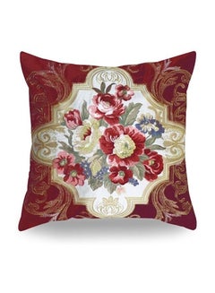 Buy Embroidery Decorative Cushion Red/Green/Yellow 50x50cm in UAE