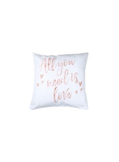 Buy Printed Cushion Cover polyester White/Red 45x45cm in UAE