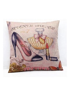 اشتري Vintage Faon Printed Cushion Cover مختلطة وردي 45 x 45 سنتيمتر في الامارات