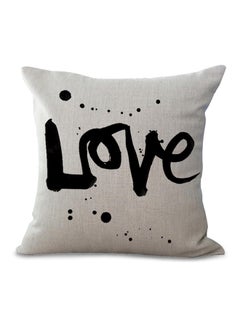 Buy Love Printed Cushion Cover combination Black/White 45 x 45cm in UAE