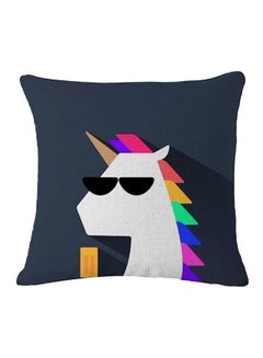 Buy Unicorn Printed Decorative Cushion Cover Multicolour 45x45cm in UAE