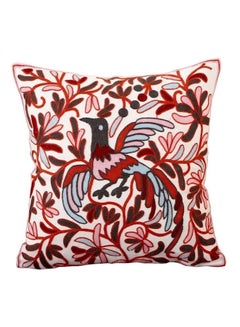 Buy Printed Cushion Cover linen Red/White/Black 45x45cm in UAE