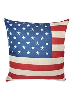 Buy Flag Printed Cushion polyester Red/Blue/White 45x45cm in UAE