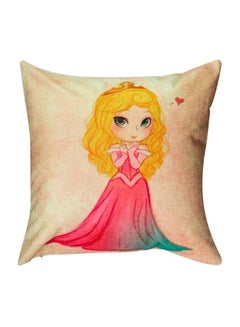 اشتري Sleeping Beauty Cushion Cover كتان Beige/Pink/Green 45x45 سنتيمتر في الامارات