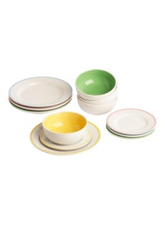 Buy Duktig 12-Piece Bowl And Plate Set Multicolour in UAE