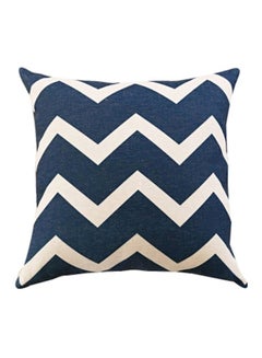 اشتري Zig Zag Lines Printed Decorative Cushion Cover أزرق / بيج 45x45 سنتيمتر في الامارات