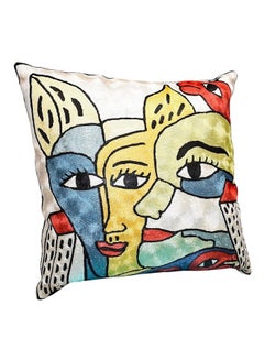 Buy Picasso Printed Cushion Cover Linen Multicolour 45x45centimeter in UAE