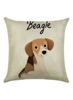 Buy Cute Dog Cushion Cover Cotton Grey/Brown/Black 45x45centimeter in UAE