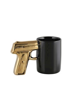 Buy Gun Handle Mug Black/Gold in Saudi Arabia