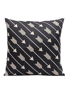 Buy Printed Pillow Cover linen Black/Beige in UAE