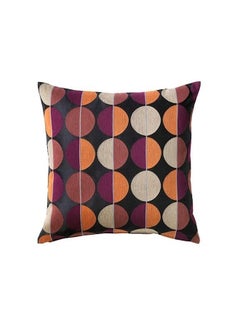 Buy Decorative Cushion Cover Black/Purple/Orange 50x50cm in UAE