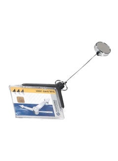 Buy ID Card Holder With Badge Reel And Clip Clear in UAE