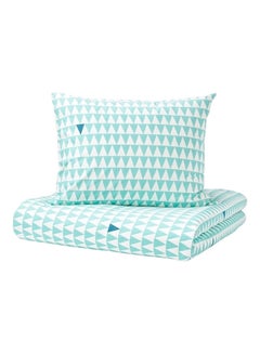 اشتري Stillsmt Quilt Cover And Pillowcase قطن Turquoise/White Single في الامارات