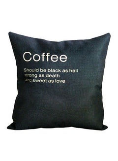 اشتري Quote Printed Cushion Cover Linen Black/Beige 45x45 centimeter في الامارات