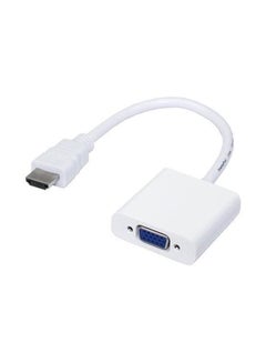 Buy Hdmi To Vga Converter Adapter Cable 1080P Male To Female For Pc Dvd Hdtv And Laptop White in UAE
