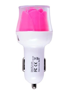 اشتري Mini Car Charger For Mobile Phone Pink/White في الامارات