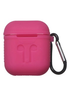 Buy Protective Case With Hook For Apple AirPods Dark Pink in UAE