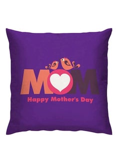 Buy Mom Printed Cushion polyester Purple/Pink/White 40x40cm in UAE