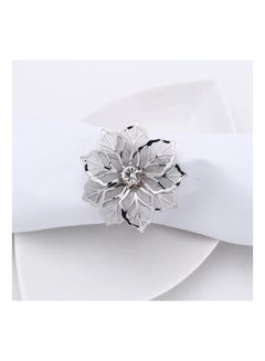 Buy Luxurious Serviette Rings Napkin Holder Silver in UAE