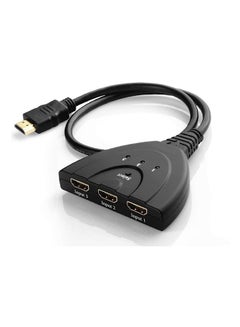 Buy Cablor 3-Port Hdmi Switch Splitter With Pigtail Cable , 3X1 Auto Switch, Support 3D, 1080P For Tv Black in Saudi Arabia