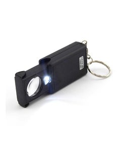 اشتري Black 45X 21Mm Microscope Loupe Portable Pull Type Jewelry Magnifier Led Light With Key Chain في السعودية