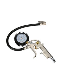 اشتري 220 PSI Pistol-Type Air Chuck With Dial Tire Inflator Gauge Flexible Hose في الامارات