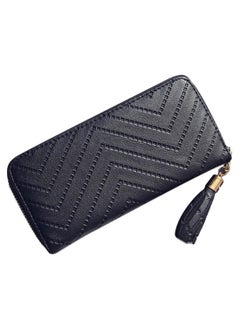 Buy Tassel Zipper Long Wallet Black in Saudi Arabia