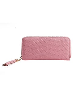 Buy Tassel Zipper Long Wallet Pink in UAE