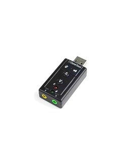 اشتري USB Sound Card Audio Adapter For PC/Laptop/HP/Dell/Acer/Toshiba/Lenovo أسود في الامارات