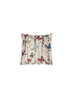 اشتري Butterfly Printed Cushion Cover قطن Beige/Red/Blue 16X16 بوصة في الامارات