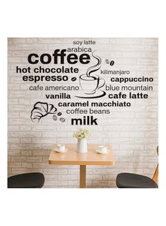 Buy Coffee World Wall Sticker White/Black 60x90centimeter in UAE