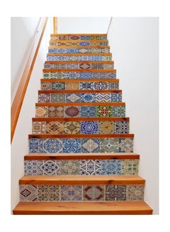 اشتري مجموعة من ملصقات السلالم مكونة من 13 قطعة متعدد الألوان في الامارات