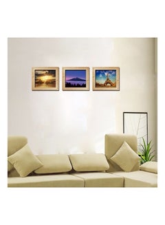 Buy 3D Stereo Fake Photo Frame Paris Tower Golden Landscape Multi Color in UAE