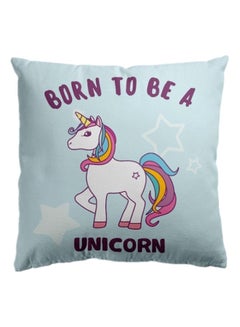 Buy Cartoon Unicorn Animal Decorative Pillow Blue 45*45cm in UAE