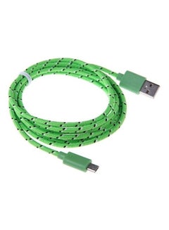 Buy Braided Micro USB Data Sync Charger Cable Cord For Samsung/HTC Green in UAE