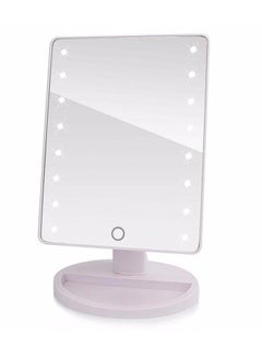 Buy Rotatable Makeup Mirror With Led Lights White in Saudi Arabia