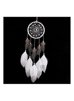 Buy Handmade Powder Dream Catcher Bead Feather Wind Chimes White/Black in UAE