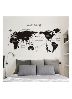 Buy World Map Wall Decal Sticker Black in UAE