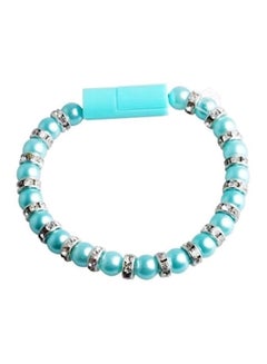 Buy Micro USB Data and Charging Bracelet beads Blue in UAE